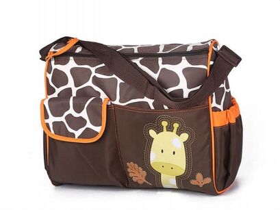 POMARAŃCZOWA ŻYRAFA TORBA NA RAMIĘ DO WÓZKA PODRÓŻNA DLA DZIECKA I MAMY NA BASEN SPORTOWA DUŻA
