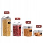 POJEMNIKI PUDEŁKA HERMETYCZNE ZAMYKANE NA ŻYWNOŚĆ PLASTIKOWE ZESTAW 16SZT NAKLEJKI ETYKIETY + MARKER - 7