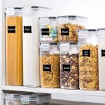 POJEMNIKI PUDEŁKA HERMETYCZNE ZAMYKANE NA ŻYWNOŚĆ PLASTIKOWE ZESTAW 16SZT NAKLEJKI ETYKIETY + MARKER - 4