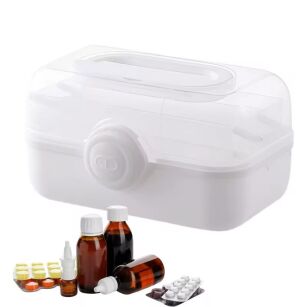 POJEMNIK NA LEKI ORGANIZER S APTECZKA WALIZECZKA ROZKŁADANA NA LEKARSTWA TABLETKI KOSMETYKI AKCESORIA