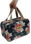 GRANATOWA W KWIATY TORBA SPORTOWA KOSMETYCZKA DAMSKA DLA DZIEWCZYNKI PODRÓŻNA NA KOSMETYKI BASEN PLAŻĘ - 5