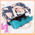 GRANATOWA W KWIATY TORBA SPORTOWA KOSMETYCZKA DAMSKA DLA DZIEWCZYNKI PODRÓŻNA NA KOSMETYKI BASEN PLAŻĘ - 4