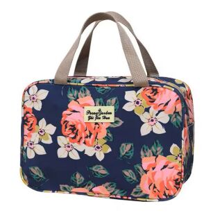 GRANATOWA W KWIATY TORBA SPORTOWA KOSMETYCZKA DAMSKA DLA DZIEWCZYNKI PODRÓŻNA NA KOSMETYKI BASEN PLAŻĘ