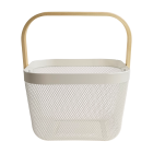 KOSZYK KOSZ NA OWOCE WARZYWA ZAKUPY GRZYBY ZABAWKI AŻUROWY ORGANIZER DO SPIŻARNI Z SIATKI BIAŁY - 4