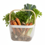 KOSZYK KOSZ NA OWOCE WARZYWA ZAKUPY GRZYBY ZABAWKI AŻUROWY ORGANIZER DO SPIŻARNI Z SIATKI BIAŁY - 5