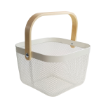 KOSZYK KOSZ NA OWOCE WARZYWA ZAKUPY GRZYBY ZABAWKI AŻUROWY ORGANIZER DO SPIŻARNI Z SIATKI BIAŁY - 2