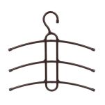 CIEMNY BRĄZ WIESZAK PLASTIKOWY ORGANIZER NA UBRANIA BLUZKI KOSZULE SUKIENKI 3 RAMIONA DO GARDEROBY - 2