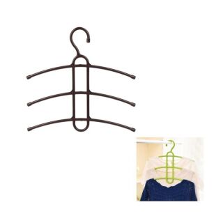 CIEMNY BRĄZ WIESZAK PLASTIKOWY ORGANIZER NA UBRANIA BLUZKI KOSZULE SUKIENKI 3 RAMIONA DO GARDEROBY