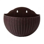 DONICZKA NA KWIATY ZIOŁA NA ŚCIANĘ NA PŁOT DONICA OGRODOWA RATTAN WISZĄCA BRĄZOWA - 3