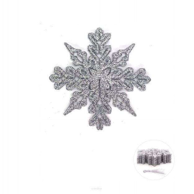 BOMBKI NA CHOINKĘ OZDOBA CHOINKOWA NA BOŻE NARODZENIE ŚWIĘTA ZAWIESZKI PŁATKI ŚNIEGU ŚNIEŻYNKI 10SZT NR4