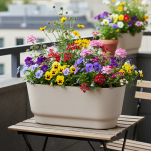 Skrzynka balkonowa doniczka zawieszana na balustradę balkon i taras z uchwytami do kwiatów Simplo - 3