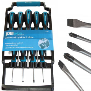 ŚRUBOKRĘTY WKRĘTAKI ZESTAW WKRĘTAKÓW MAGNETYCZNE WIESZAK NA ŚCIANĘ 9SZT