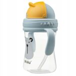 AKUKU BIDON BUTELKA Z MIĘKKĄ SŁOMKĄ RURKA KUBEK DLA DZIECI Z UCHWYTAMI RĄCZKAMI 300ML 9M+ MIŚ - 15
