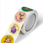 NAKLEJKI MOTYWACYJNE ZA DOBRE ZACHOWANIE DLA DZIECKA UCZNIÓW NAUCZYCIELI ANGIELSKI ROLKA 500SZT - 5