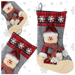 BAŁWAN DUŻA SKARPETA NA PREZENTY KOMINEK DEKORACJA ŚWIĄTECZNA DEKORACYJNA BOŻONARODZENIOWA OZDOBNA DLA MIKOŁAJA 43cm