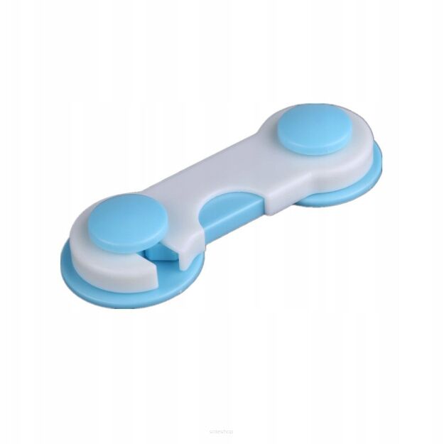 NIEBIESKIE ZABEZPIECZENIE DO SZAFEK DRZWICZEK BLOKADA DO SZUFLAD MEBLI PRZED DZIEĆMI ZATRZASK ZAPADKA