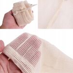 WORECZEK WOREK WIELORAZOWY EKOLOGICZNY WIĄZANY EKO SIATKA NA WARZYWA OWOCE ZAKUPY  25CM X 17CM - 5