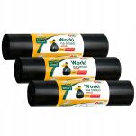 WORKI NA ŚMIECI ODPADY ODPADKI PACLAN BEE SMART 120L 10SZT LDPE WYTRZYMAŁE MOCNE CZARNE - 5