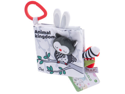 KSIĄŻECZKA SENSORYCZNA MIĘKKA KONTRASTOWA EDUKACYJNA ZWIERZĄTKA DLA MALUCHA NIEMOWLĄT + METKI