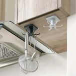 SZARY UCHWYT KUCHENNY WIESZAK HACZYK ŁAZIENKOWY NA ŚCIERKI PRZYBORY KLUCZE OBROTOWY SAMOPRZYLEPNY - 5