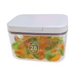 POJEMNIK ORGANIZER PUDEŁKO NA PROSZEK PŁYN DO PRANIA PŁUKANIA Z MIARKĄ ZAMYKANE NA DETERGENTY 2,8L - 2