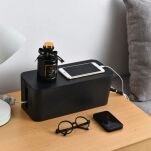 CZARNY POJEMNIK SKRZYNKA PUDEŁKO NA LISTWĘ I KABLE ORGANIZER NA PRZEWODY DO BIURA DOMU - 3