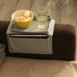 SZARA TACA TACKA NA KANAPĘ OPARCIE SOFĘ PODKŁADKA PODSTAWKA PRZYBORNIK ORGANIZER NA PILOTY AKCESORIA - 4