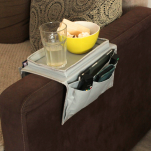 SZARA TACA TACKA NA KANAPĘ OPARCIE SOFĘ PODKŁADKA PODSTAWKA PRZYBORNIK ORGANIZER NA PILOTY AKCESORIA - 5