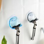 NIEBIESKI UCHWYT WIESZAK ŁAZIENKOW NA MASZYNKĘ DO GOLENIA GOLARKĘ  NA PRZYSSAWKĘ BEZ WIERCENIA - 4