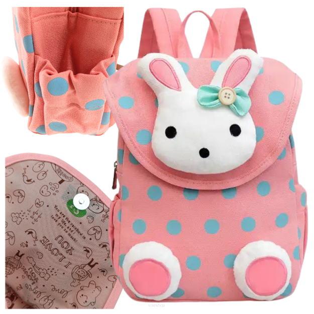 Plecak Mały Plecaczek Dla Dziewczynki Do Przedszkola Żłobka Dla Przedszkolaka Różowy W Miętowe Kropki