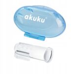 AKUKU PIERWSZA SZCZOTECZKA SZCZOTKA DZIECIĘCA DO MYCIA ZĘBÓW MASAŻU DZIĄSEŁ DLA DZIECI NA PALEC NIEBIESKA - 4