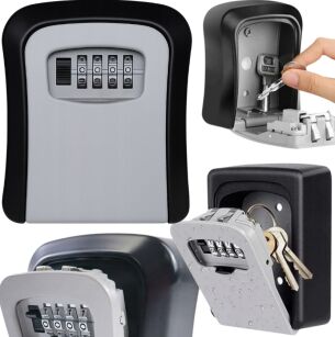 SEJF KASETKA NA KLUCZE ZEWNĘTRZNA SKRYTKA SKRZYNKA NA KOD SZYFR ŚCIENNA S