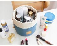 NIEBIESKA DUŻA KOSMETYCZKA PODRÓŻNA WOREK TORBA NA KOSMETYKI DAMSKA MĘSKA ZE ŚCIĄGACZEM - 4