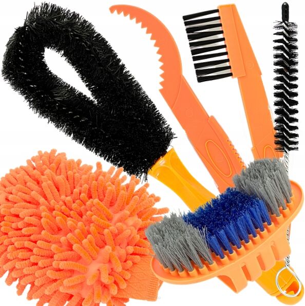 ZESTAW SZCZOTKI MYJKI DO CZYSZCZENIA MYCIA KÓŁ OPON WÓZKA ROWERU NAPĘDU ŁAŃCUCHA ROWEROWEGO RAMY