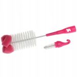AKUKU DŁUGA SZCZOTKA SZCZOTECZKA DO MYCIA CZYSZCZENIA BUTELKI BUTELEK SMOCZKÓW Z GĄBKĄ RÓŻOWA - 3