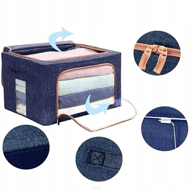ORGANIZER NA UBRANIA PUDEŁKO DO PRZECHOWYWANIA POJEMNIK NA POŚCIEL 24LITRY