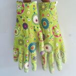 ZIELONE RĘKAWICE OCHRONNE ROBOCZE OGRODOWE DAMSKIE GUMOWANE S - 4