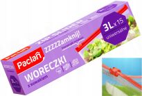 PACLAN WORECZKI TOREBKI STRUNOWE Z SUWAKIEM ZAMYKANE DO PRZECHOWYWANIA ŻYWNOŚCI MROŻENIA 3L 15 SZT - 5