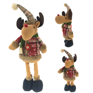 DUŻA FIGURKA DEKORACJA ŚWIĄTECZNA NA ŚWIĘTA BOŻE NARODZENIE STOJĄCA TELESKOPOWY REGULOWANY RENIFER