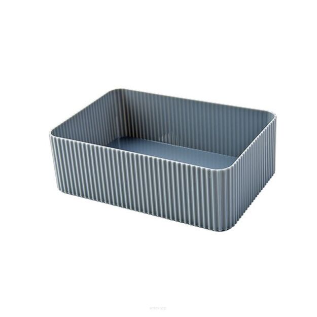 SZARY DUŻY ORGANIZER NA BIURKO SZAFKĘ POJEMNIK PUDEŁKO WKŁAD DO SZUFLADY NA KOSMETYKI KREDKI PRZYBORY