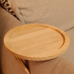 DREWNIANA TACA STOLIK PÓŁKA NA KANAPĘ SOFĘ PODKŁADKA PODSTAWKA NA OPARCIE - 5