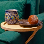 DREWNIANA TACA STOLIK PÓŁKA NA KANAPĘ SOFĘ PODKŁADKA PODSTAWKA NA OPARCIE - 3