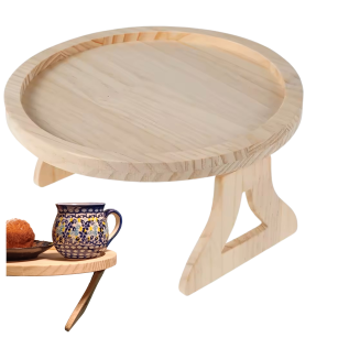 DREWNIANA TACA STOLIK PÓŁKA NA KANAPĘ SOFĘ PODKŁADKA PODSTAWKA NA OPARCIE