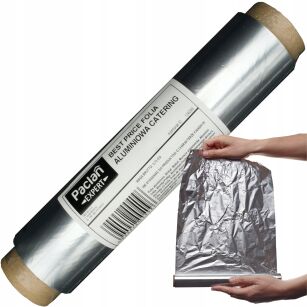Folia aluminiowa cateringowa gruba mocna do pieczenia grillowania i gastronomii 60 m Paclan