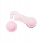 RÓŻOWE ZABEZPIECZENIE DO SZAFEK DRZWICZEK BLOKADA DO SZUFLAD MEBLI PRZED DZIEĆMI ZATRZASK ZAPADKA - 3