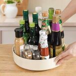 KREMOWA PÓŁKA TACA TACKA OBROTOWA OBRACANA ORGANIZER OBRACANY NA KOSMETYKI PRZYPRAWY DO SZAFKI SZAFY - 3