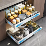 WYSUWANA PÓŁKA DO SZAFKI KUCHENNEJ DO KUCHNI REGULOWANA ROZSUWANA NA BOKI 30-54CM ORGANIZER DO SZAFKI - 4