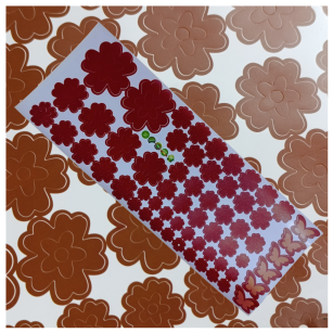 NAKLEJKI ŚCIENNE KWIATY I MOTYLE SAMOPRZYLEPNE DEKORACJE NA MEBLE I ŚCIANY ARKUSZ 60SZT CIEMNY BRĄZ