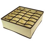 BEŻOWY POJEMNIK WKŁAD ORGANIZER DO SZUFLADY NA BIELIZNĘ UBRANIA SKARPETKI ZESTAW DO SZUFLAD 4 SZTUKI - 11