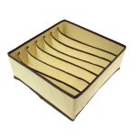 BEŻOWY POJEMNIK WKŁAD ORGANIZER DO SZUFLADY NA BIELIZNĘ UBRANIA SKARPETKI ZESTAW DO SZUFLAD 4 SZTUKI - 10